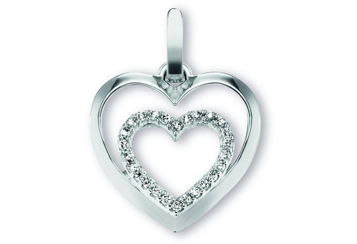 ONE ELEMENT Kettenanhänger Zirkonia Herz Herz Anhänger aus 925 Silber, Liebevoll gearbeitet – ein schönes Geschenk für besondere Momente von ONE ELEMENT