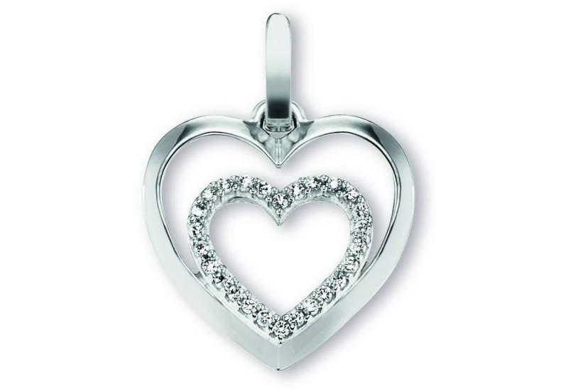 ONE ELEMENT Kettenanhänger Zirkonia Herz Herz Anhänger aus 925 Silber, Liebevoll gearbeitet – ein schönes Geschenk für besondere Momente von ONE ELEMENT