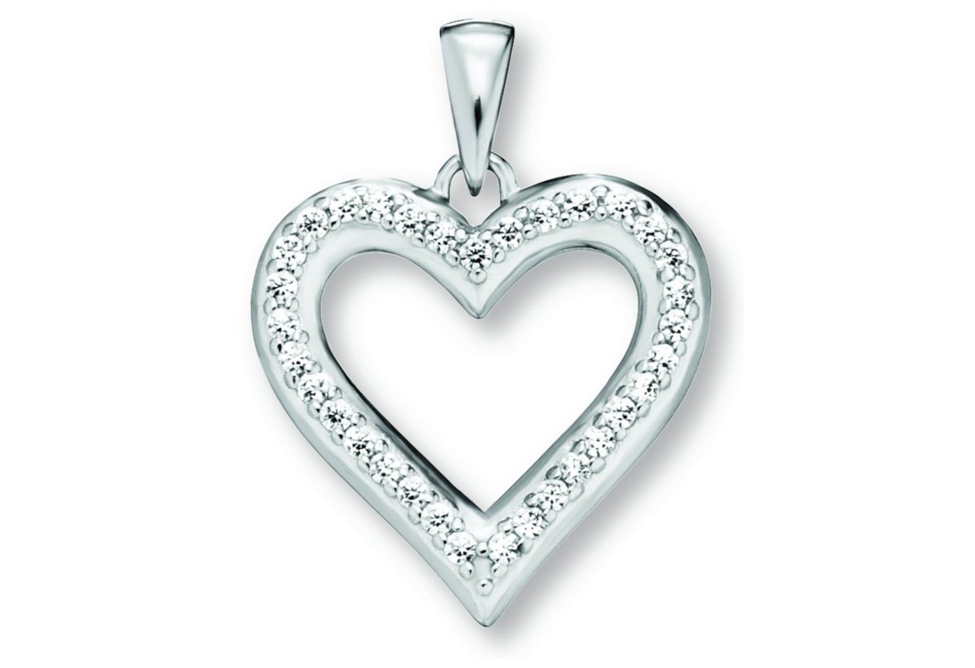 ONE ELEMENT Kettenanhänger Zirkonia Herz Herz Anhänger aus 925 Silber, Zart & emotional – ein Geschenk, das von Herzen kommt von ONE ELEMENT