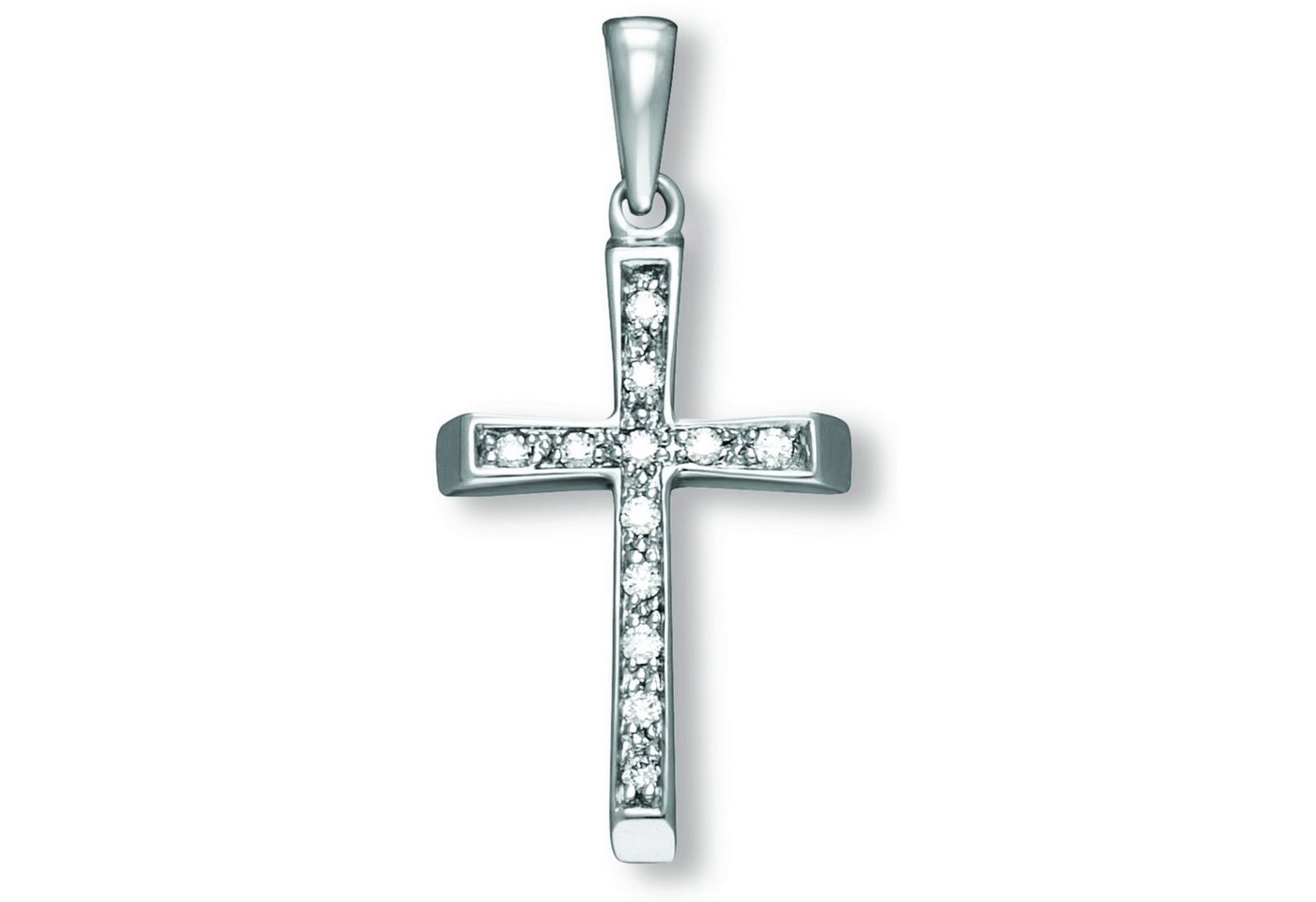 ONE ELEMENT Kettenanhänger Zirkonia Kreuz Anhänger aus 333 Weißgold, Damen Gold Schmuck von ONE ELEMENT