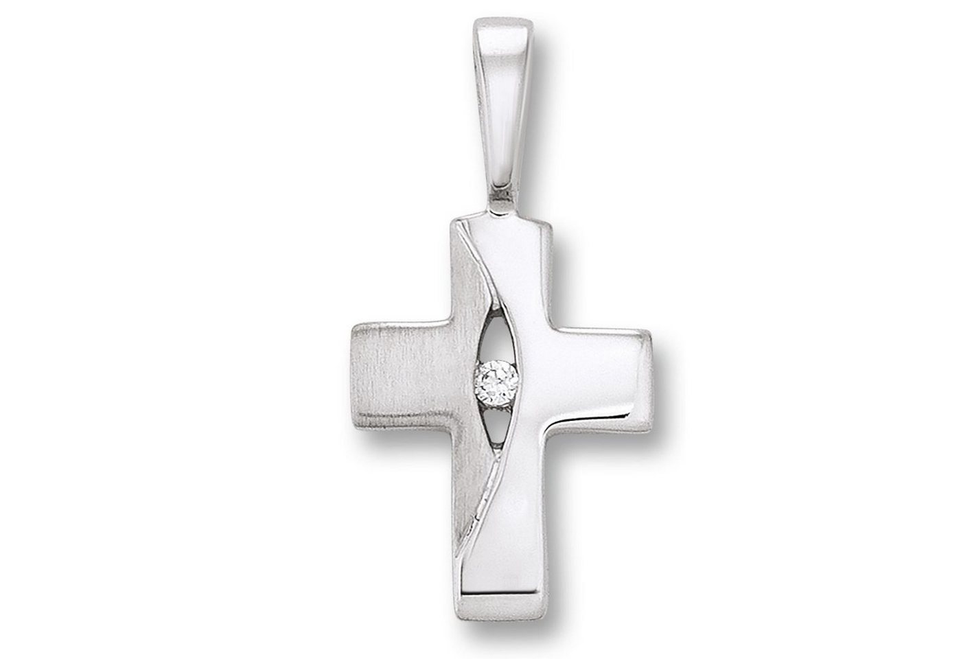 ONE ELEMENT Kettenanhänger Zirkonia Kreuz Anhänger aus 925 Silber, Damen Silber Schmuck von ONE ELEMENT