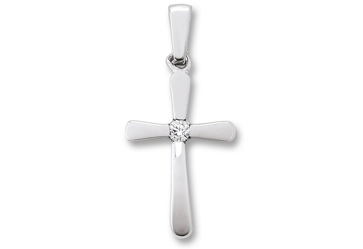 ONE ELEMENT Kettenanhänger Zirkonia Kreuz Anhänger aus 925 Silber, Symbolische Note – harmonisch gestaltet mit Liebe zum Detail von ONE ELEMENT