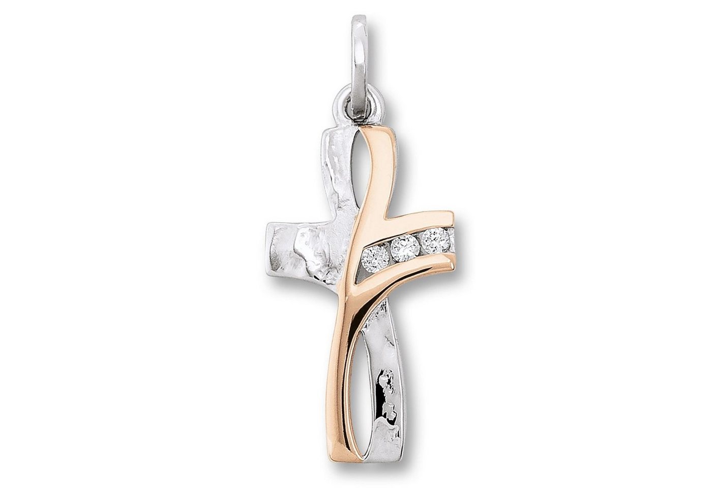 ONE ELEMENT Kettenanhänger Zirkonia Kreuz Anhänger aus 925 Silber, Damen Silber Schmuck von ONE ELEMENT