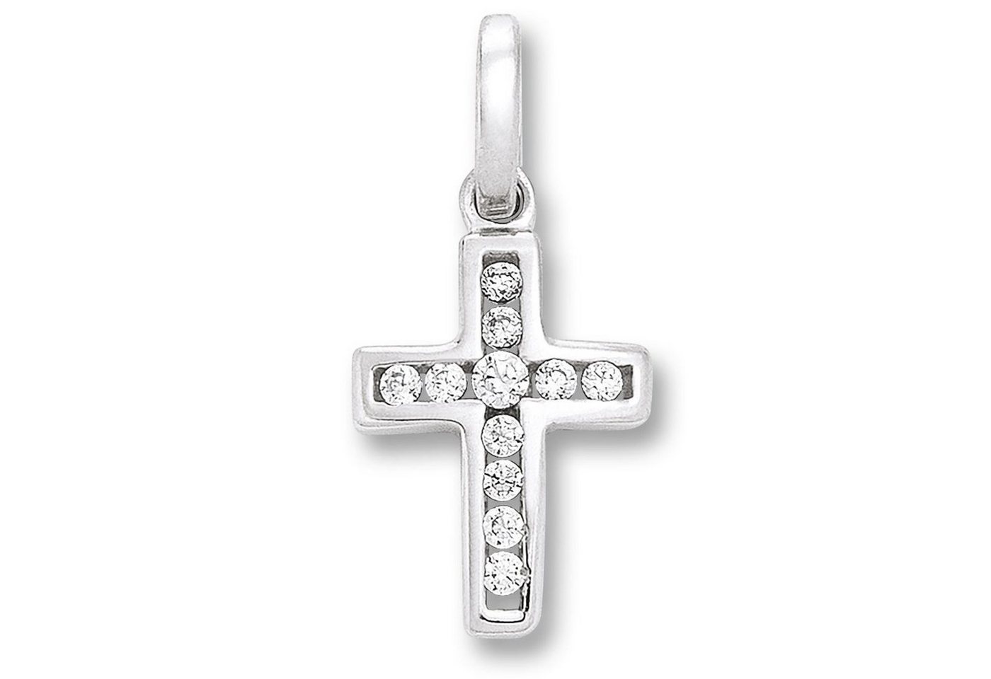 ONE ELEMENT Kettenanhänger Zirkonia Kreuz Anhänger aus 925 Silber, Zartes Emblem – unaufdringlich und dennoch ausdrucksstark von ONE ELEMENT