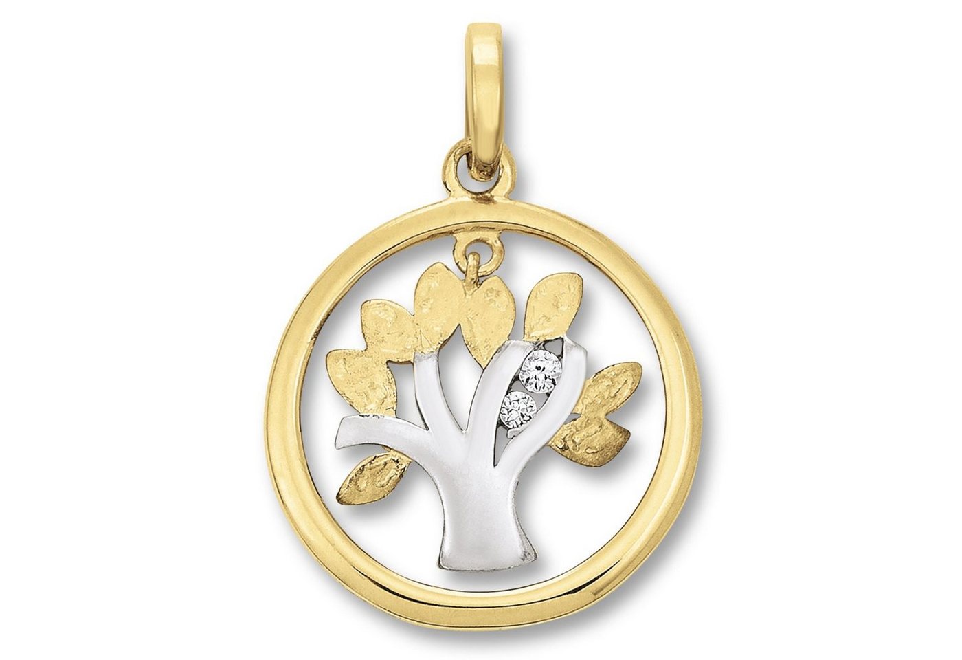 ONE ELEMENT Kettenanhänger Zirkonia Lebensbaum Anhänger aus 333 Gelbgold, Symbolische Note – harmonisch gestaltet mit Liebe zum Detail von ONE ELEMENT