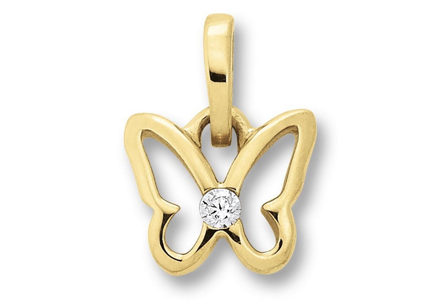 ONE ELEMENT Kettenanhänger Zirkonia Schmetterling Anhänger aus 333 Gelbgold, Damen Gold Schmuck Schmetterling von ONE ELEMENT