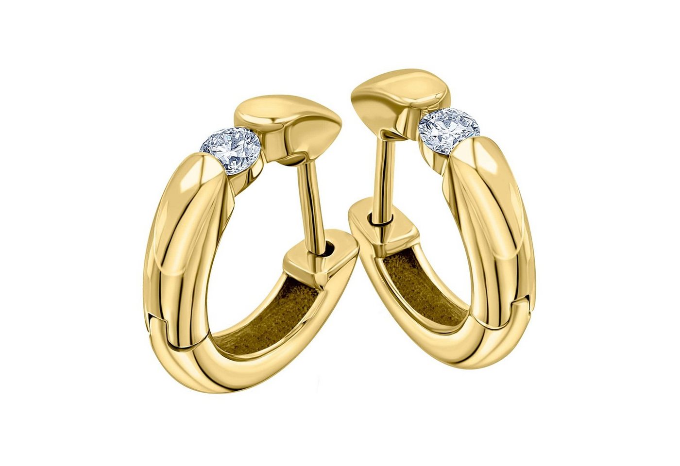 ONE ELEMENT Paar Creolen 0,10 ct Diamant Brillant Ohrringe Creolen aus 585 Gelbgold, aus 585 Gelbgold – edles Design – modisch & dezent zugleich ONE ELEMENT Paar Creolen 0,10 ct Diamant Brillant Ohrringe Creolen aus 585 Gelbgold, aus 585 Gelbgold – edles Design – modisch & dezent zugleich von ONE ELEMENT