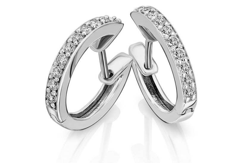 ONE ELEMENT Paar Creolen 0,35 ct Diamant Brillant Ohrringe Creolen aus 585 Weißgold, Klassische Eleganz – veredelt mit funkelndem Diamantbesatz von ONE ELEMENT