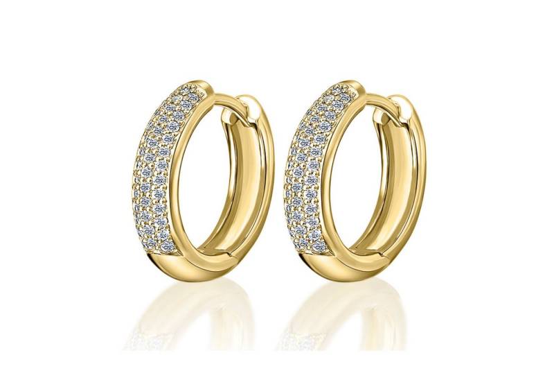 ONE ELEMENT Paar Creolen 0.25 ct Diamant Brillant Ohrringe Creolen aus 585 Gelbgold, Klassische Eleganz – veredelt mit funkelndem Diamantbesatz von ONE ELEMENT