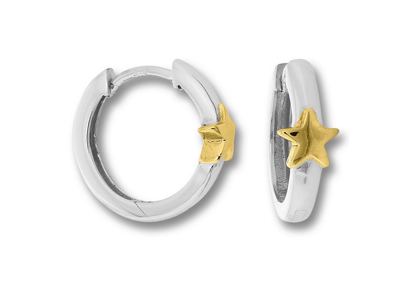 ONE ELEMENT Paar Creolen Stern Ohrringe Creolen aus 925 Silber, Ihr persönliches Symbol – liebevoll gearbeitet für jeden Tag von ONE ELEMENT