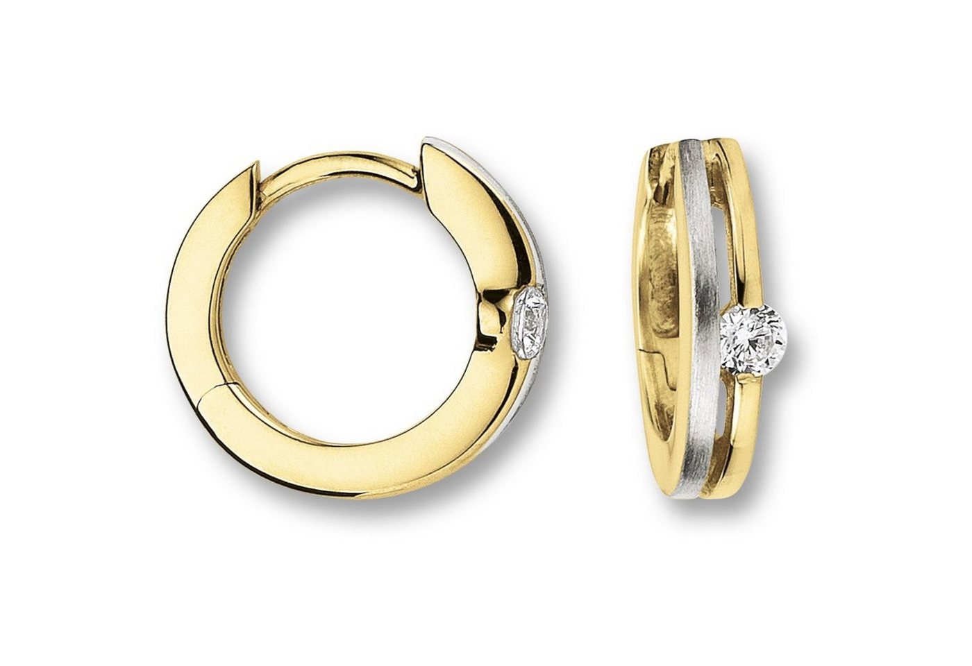 ONE ELEMENT Paar Creolen Zirkonia Ohrringe Creolen aus 333 Gelbgold, Damen Gold Schmuck von ONE ELEMENT