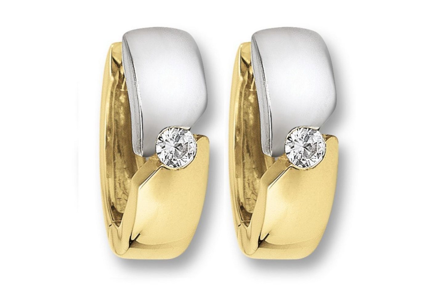 ONE ELEMENT Paar Creolen Zirkonia Ohrringe Creolen aus 333 Gelbgold, Damen Gold Schmuck von ONE ELEMENT