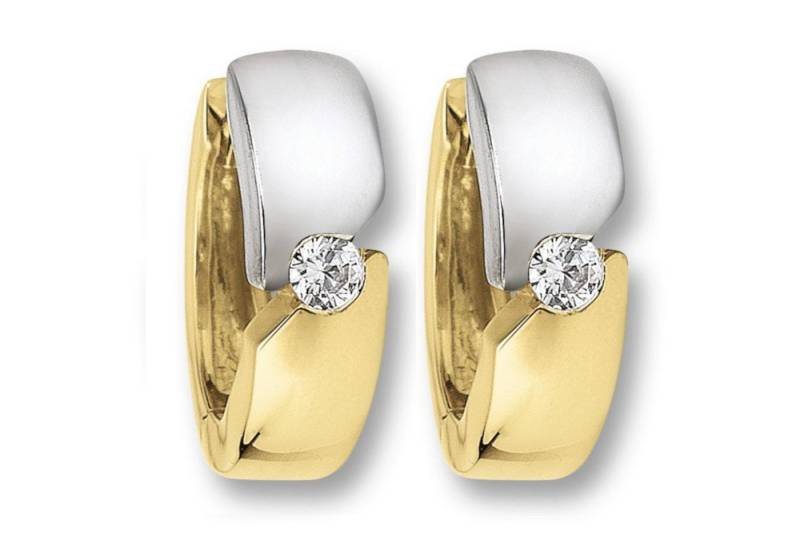 ONE ELEMENT Paar Creolen Zirkonia Ohrringe Creolen aus 333 Gelbgold, Kleines Statement – persönlich, stilvoll, alltagstauglich von ONE ELEMENT