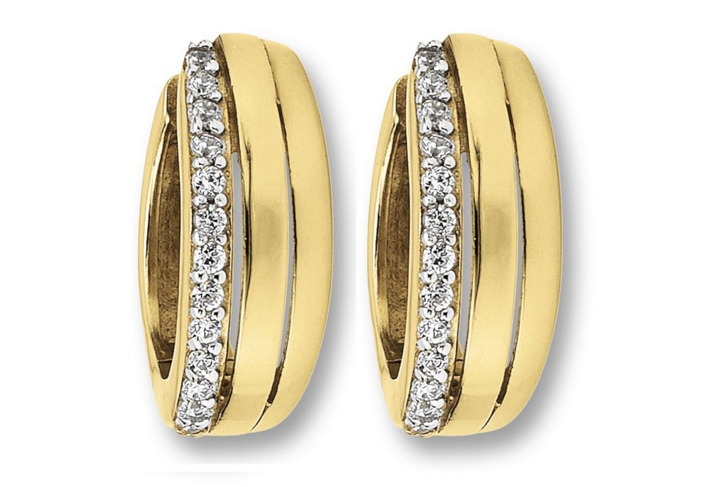 ONE ELEMENT Paar Creolen Zirkonia Ohrringe Creolen aus 333 Gelbgold, Ausdruck von Individualität – dezent, bedeutungsvoll, nah am Herzen von ONE ELEMENT