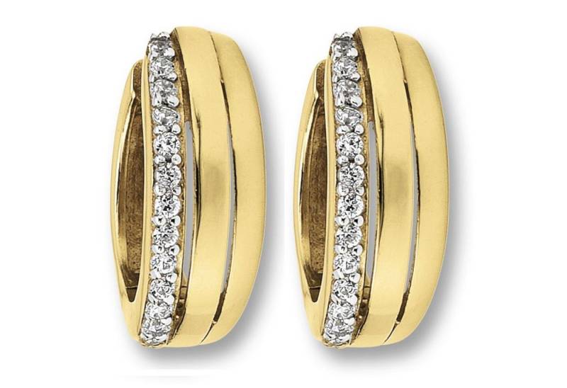 ONE ELEMENT Paar Creolen Zirkonia Ohrringe Creolen aus 333 Gelbgold, Ausdruck von Individualität – dezent, bedeutungsvoll, nah am Herzen von ONE ELEMENT