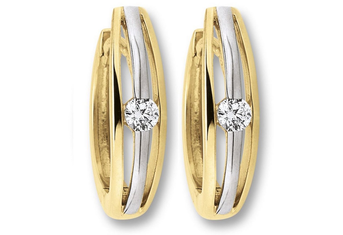 ONE ELEMENT Paar Creolen Zirkonia Ohrringe Creolen aus 333 Gelbgold, Damen Gold Schmuck von ONE ELEMENT