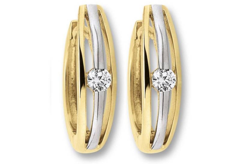 ONE ELEMENT Paar Creolen Zirkonia Ohrringe Creolen aus 333 Gelbgold, Damen Gold Schmuck von ONE ELEMENT