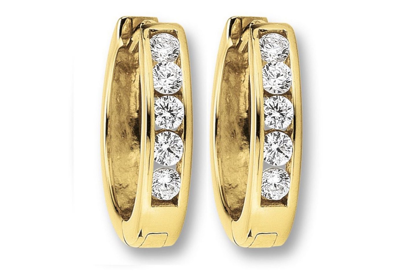 ONE ELEMENT Paar Creolen Zirkonia Ohrringe Creolen aus 333 Gelbgold, Damen Gold Schmuck von ONE ELEMENT