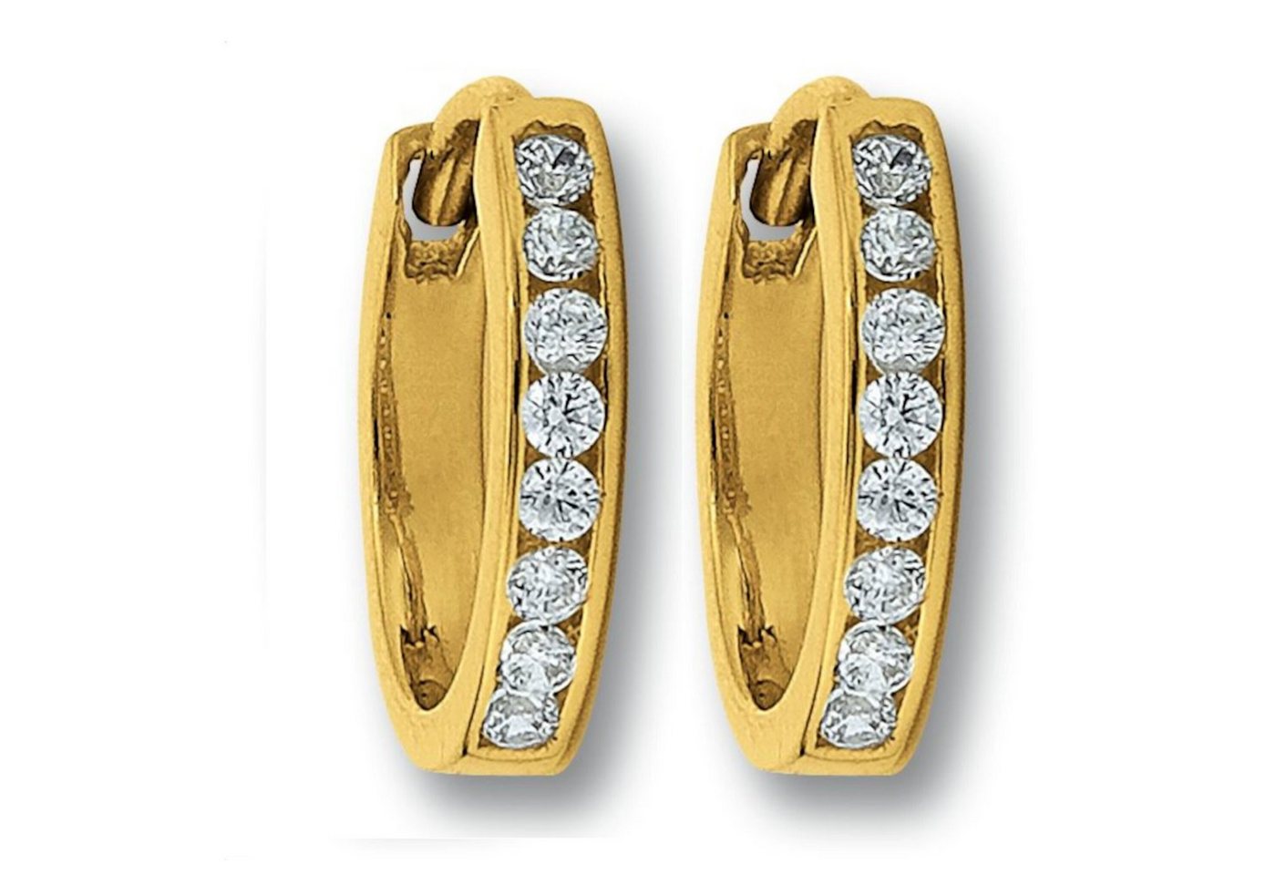ONE ELEMENT Paar Creolen Zirkonia Ohrringe Creolen aus 333 Gelbgold, Ihr persönliches Symbol – liebevoll gearbeitet für jeden Tag von ONE ELEMENT