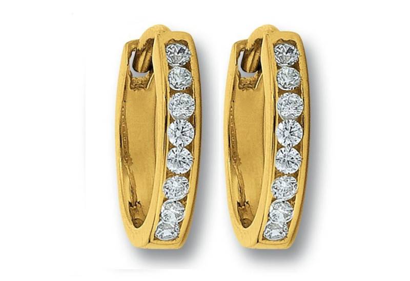 ONE ELEMENT Paar Creolen Zirkonia Ohrringe Creolen aus 333 Gelbgold, Ihr persönliches Symbol – liebevoll gearbeitet für jeden Tag von ONE ELEMENT