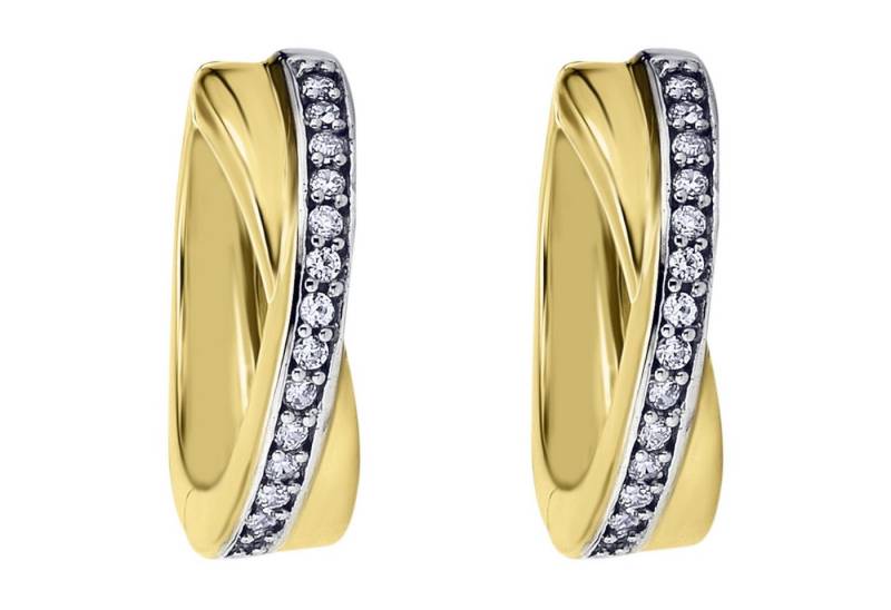 ONE ELEMENT Paar Creolen Zirkonia Ohrringe Creolen aus 333 Gelbgold, Symbolische Note – harmonisch gestaltet mit Liebe zum Detail von ONE ELEMENT