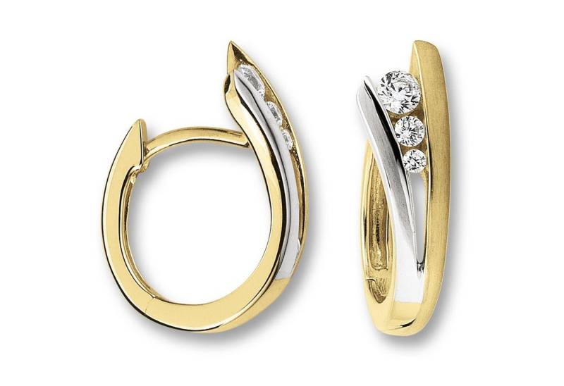 ONE ELEMENT Paar Creolen Zirkonia Ohrringe Creolen aus 333 Gelbgold, Symbolische Note – harmonisch gestaltet mit Liebe zum Detail von ONE ELEMENT