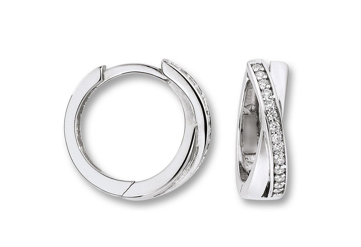 ONE ELEMENT Paar Creolen Zirkonia Ohrringe Creolen aus 925 Silber, Damen Silber Schmuck von ONE ELEMENT