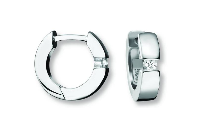 ONE ELEMENT Paar Creolen Zirkonia Ohrringe Creolen aus 925 Silber, Symbolische Note – harmonisch gestaltet mit Liebe zum Detail von ONE ELEMENT