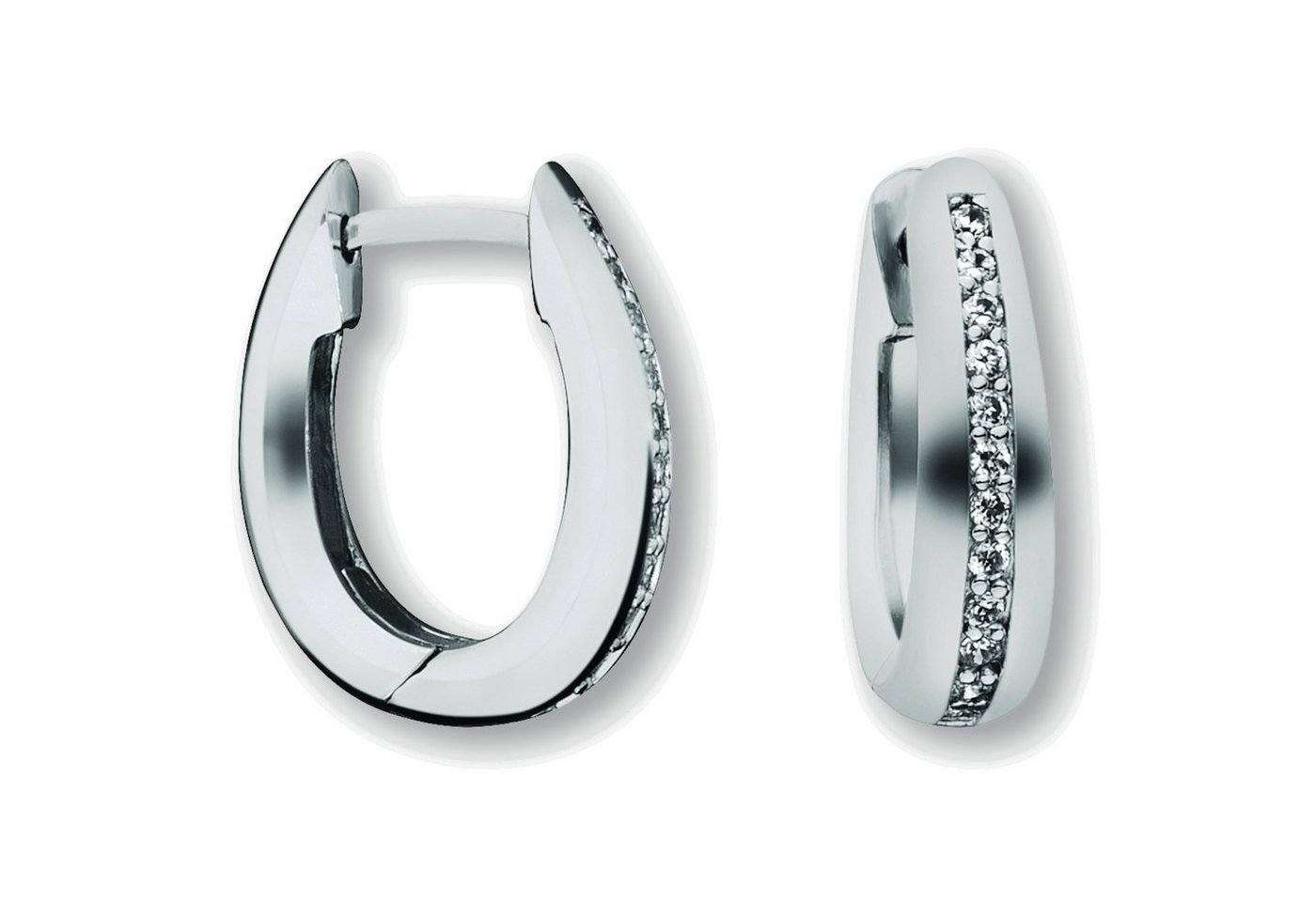 ONE ELEMENT Paar Creolen Zirkonia Ohrringe Creolen aus 925 Silber, Feine Gestaltung – ein Sinnbild mit ruhiger Eleganz von ONE ELEMENT