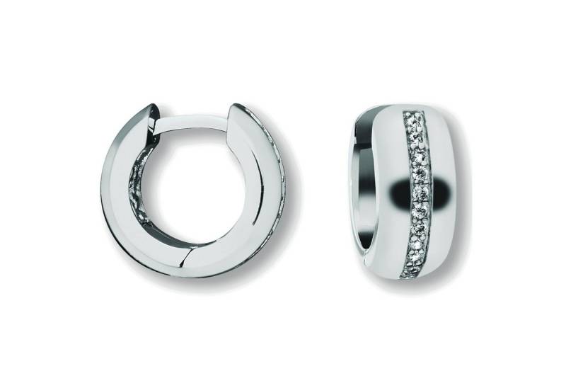 ONE ELEMENT Paar Creolen Zirkonia Ohrringe Creolen aus 925 Silber, Feine Gestaltung – ein Sinnbild mit ruhiger Eleganz von ONE ELEMENT