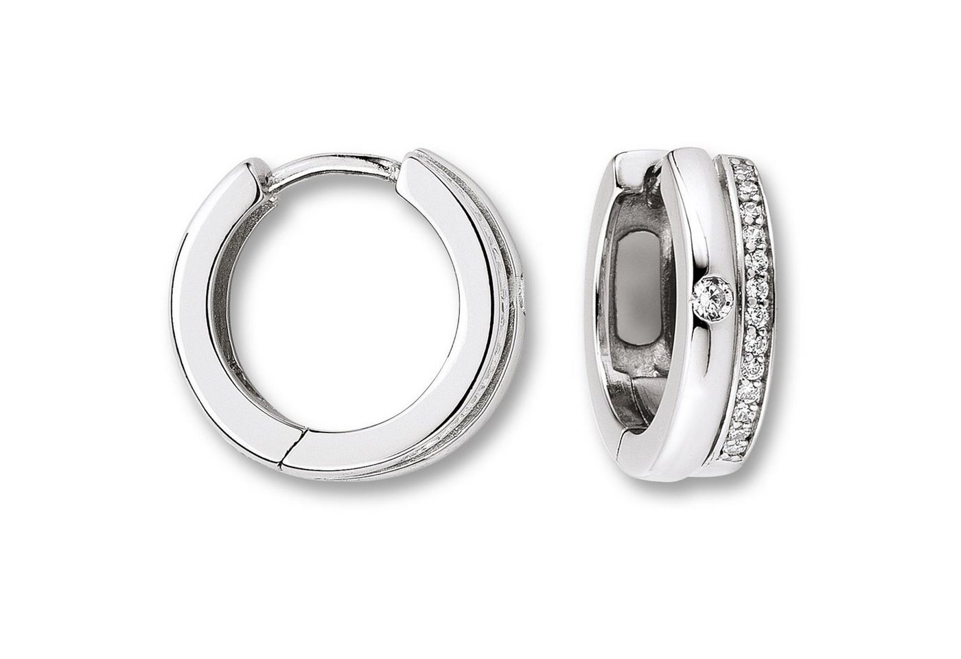 ONE ELEMENT Paar Creolen Zirkonia Ohrringe Creolen aus 925 Silber, Damen Silber Schmuck von ONE ELEMENT