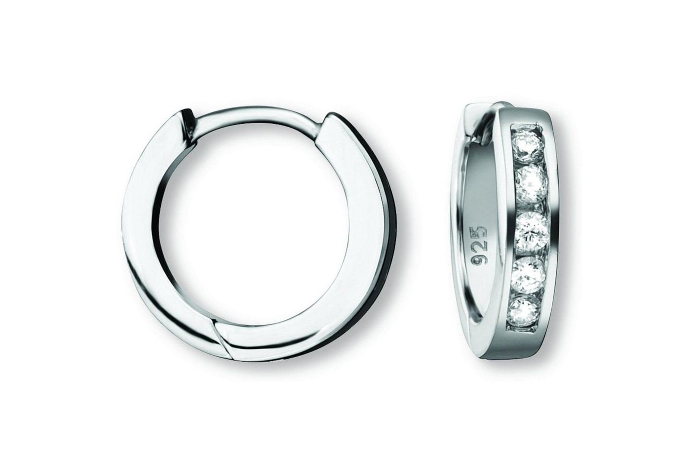 ONE ELEMENT Paar Creolen Zirkonia Ohrringe Creolen aus 925 Silber, Feine Gestaltung – ein Sinnbild mit ruhiger Eleganz von ONE ELEMENT