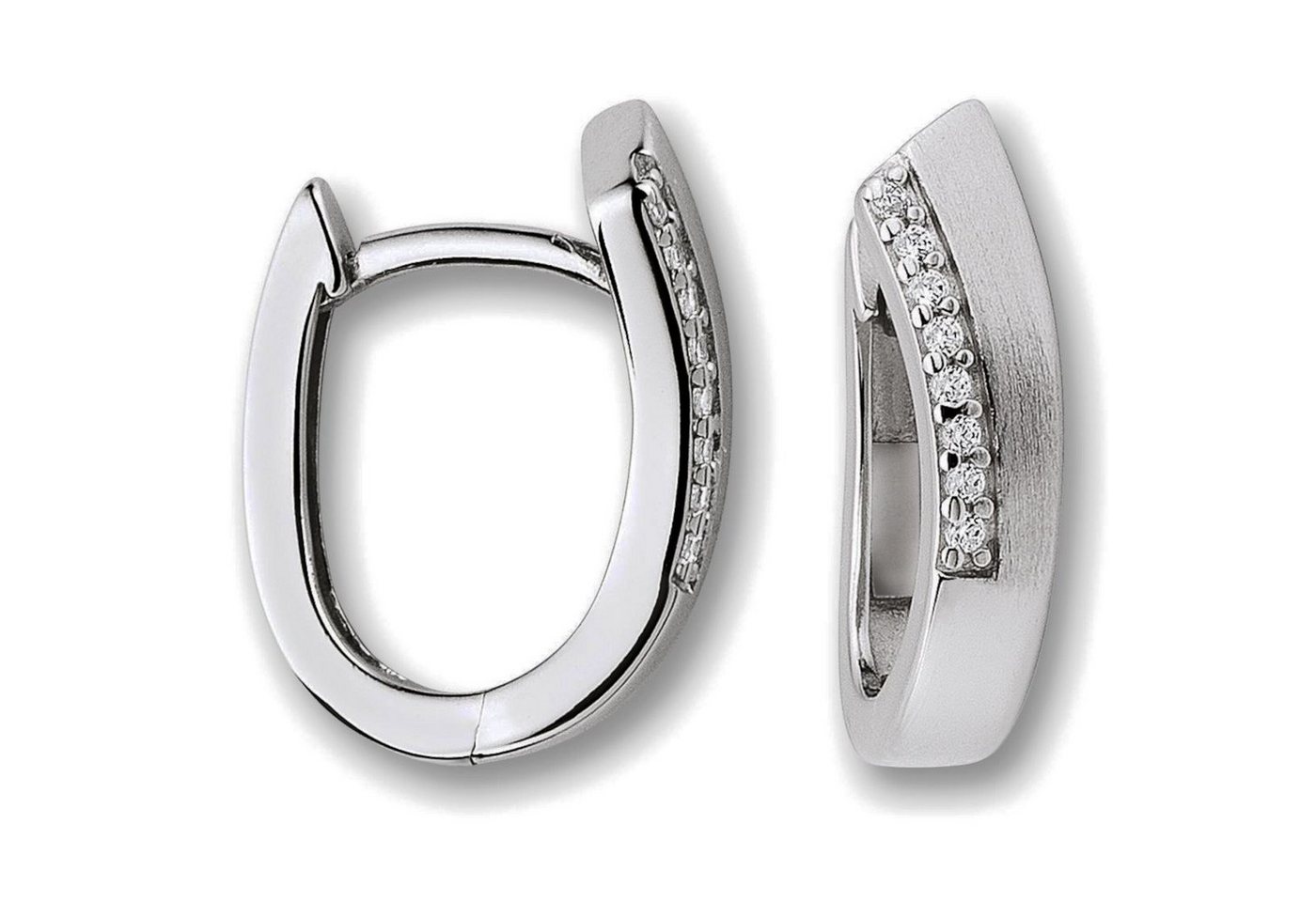 ONE ELEMENT Paar Creolen Zirkonia Ohrringe Creolen aus 925 Silber, Symbolische Note – harmonisch gestaltet mit Liebe zum Detail von ONE ELEMENT