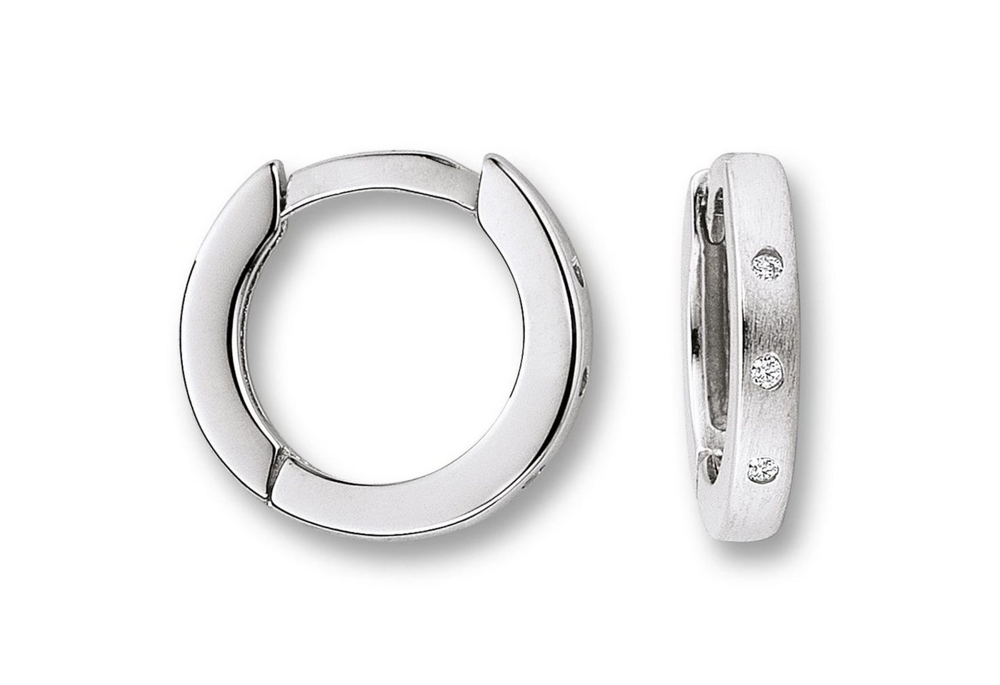 ONE ELEMENT Paar Creolen Zirkonia Ohrringe Creolen aus 925 Silber Ø 12,0 x 1,9 mm, Ausdruck von Individualität – dezent, bedeutungsvoll, nah am Herzen von ONE ELEMENT