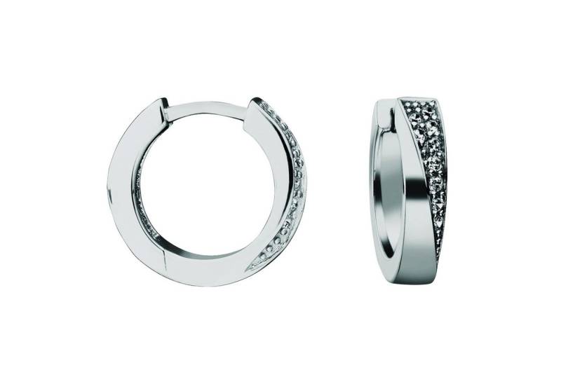 ONE ELEMENT Paar Creolen Zirkonia Ohrringe Creolen aus 925 Silber Ø 15,2 x 3,4 mm, Symbolische Note – harmonisch gestaltet mit Liebe zum Detail von ONE ELEMENT