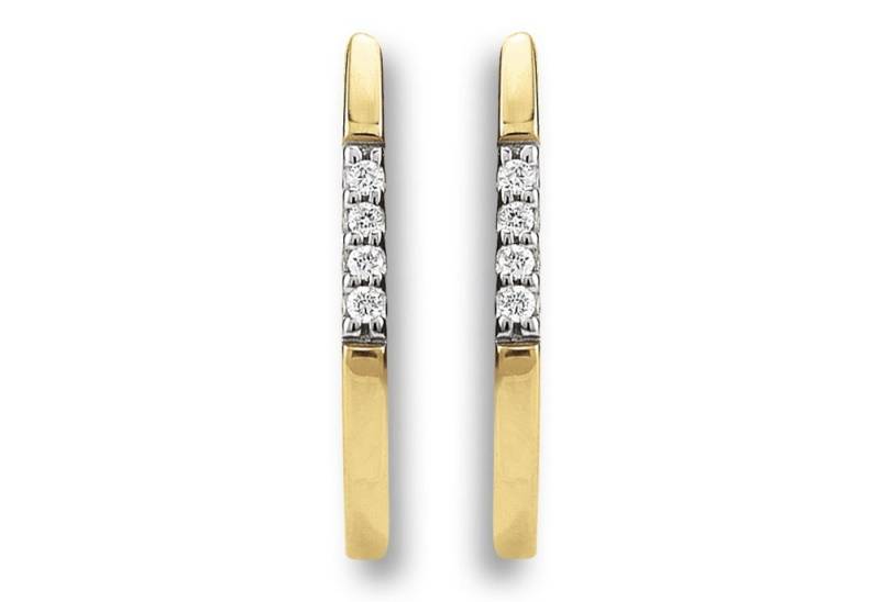 ONE ELEMENT Paar Ohrhänger 0.03 ct Diamant Brillant Ohrringe Ohrstecker aus 585 Gelbgold, Klassische Eleganz – veredelt mit funkelndem Diamantbesatz von ONE ELEMENT