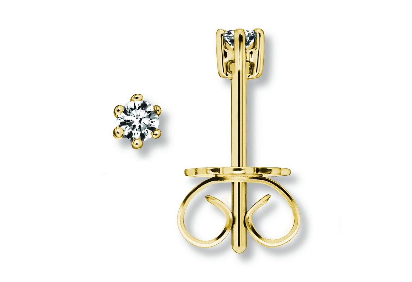 ONE ELEMENT Paar Ohrhänger 0.1 ct Diamant Brillant Ohrringe Ohrstecker aus 585 Gelbgold, Sanfte Brillanz – Diamantveredelung für ein wertiges Finish von ONE ELEMENT