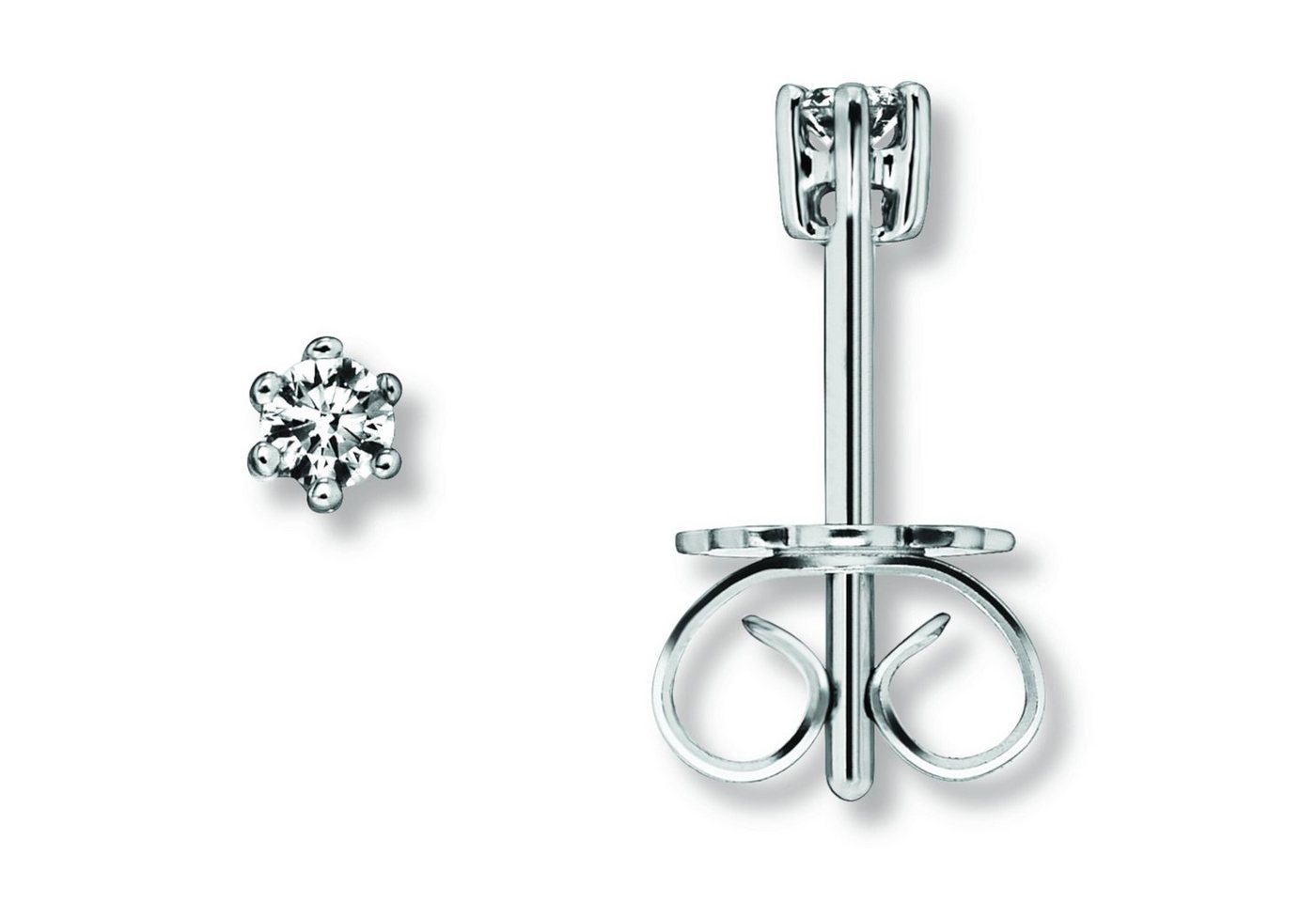 ONE ELEMENT Paar Ohrhänger 0.15 ct Diamant Brillant Ohrringe Ohrstecker aus 585 Weißgold, Klassische Eleganz – veredelt mit funkelndem Diamantbesatz von ONE ELEMENT