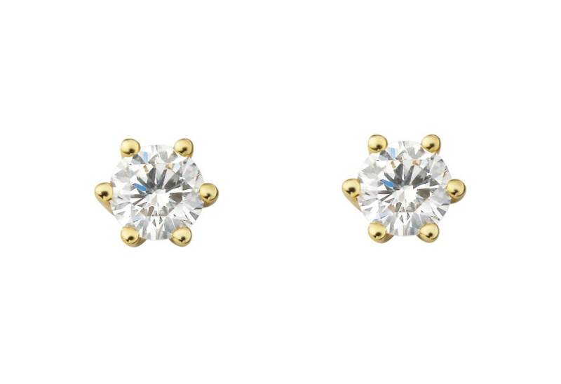 ONE ELEMENT Paar Ohrhänger 0.2 ct Diamant Brillant Ohrringe Ohrstecker aus 585 Gelbgold, Dezenter Glanz – Diamantakzente für besondere Momente von ONE ELEMENT