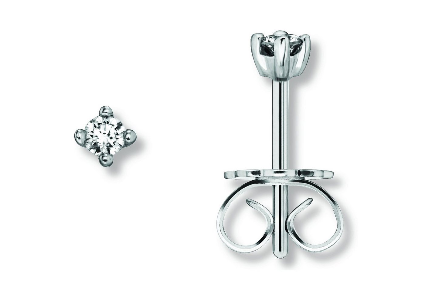 ONE ELEMENT Paar Ohrhänger 0.2 ct Diamant Brillant Ohrringe Ohrstecker aus 585 Weißgold, Fein gearbeitet – edle Brillanz mit Diamantbesatz von ONE ELEMENT