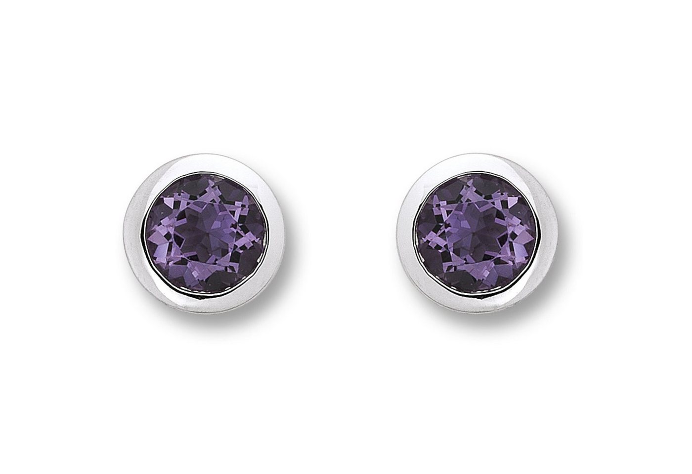ONE ELEMENT Paar Ohrhänger Amethyst Zarge Ohrringe Ohrstecker aus 333 Weißgold, Damen Gold Schmuck Zarge von ONE ELEMENT