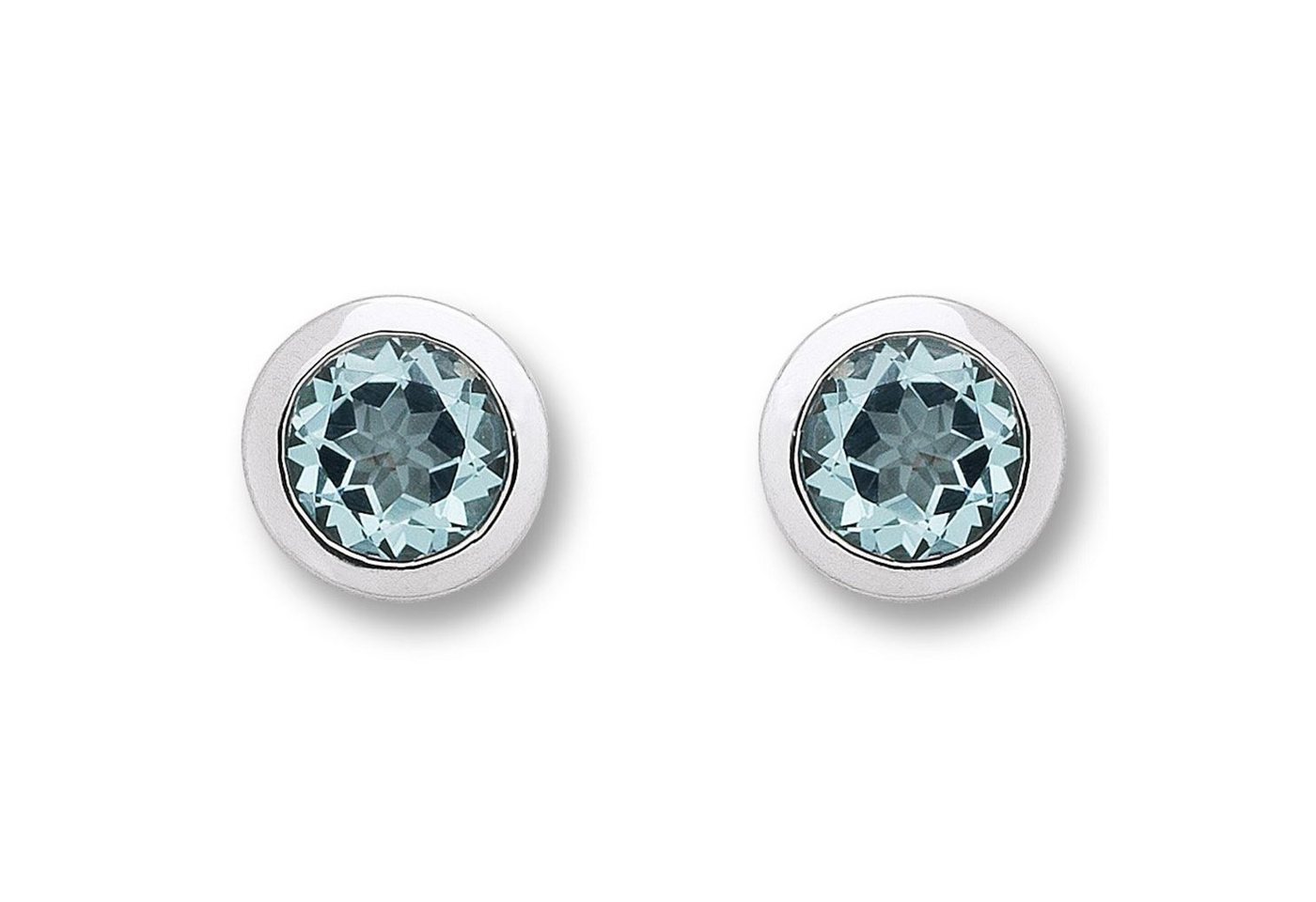 ONE ELEMENT Paar Ohrhänger Blau Topas Zarge Ohrringe Ohrstecker aus 333 Weißgold, Damen Gold Schmuck Zarge von ONE ELEMENT