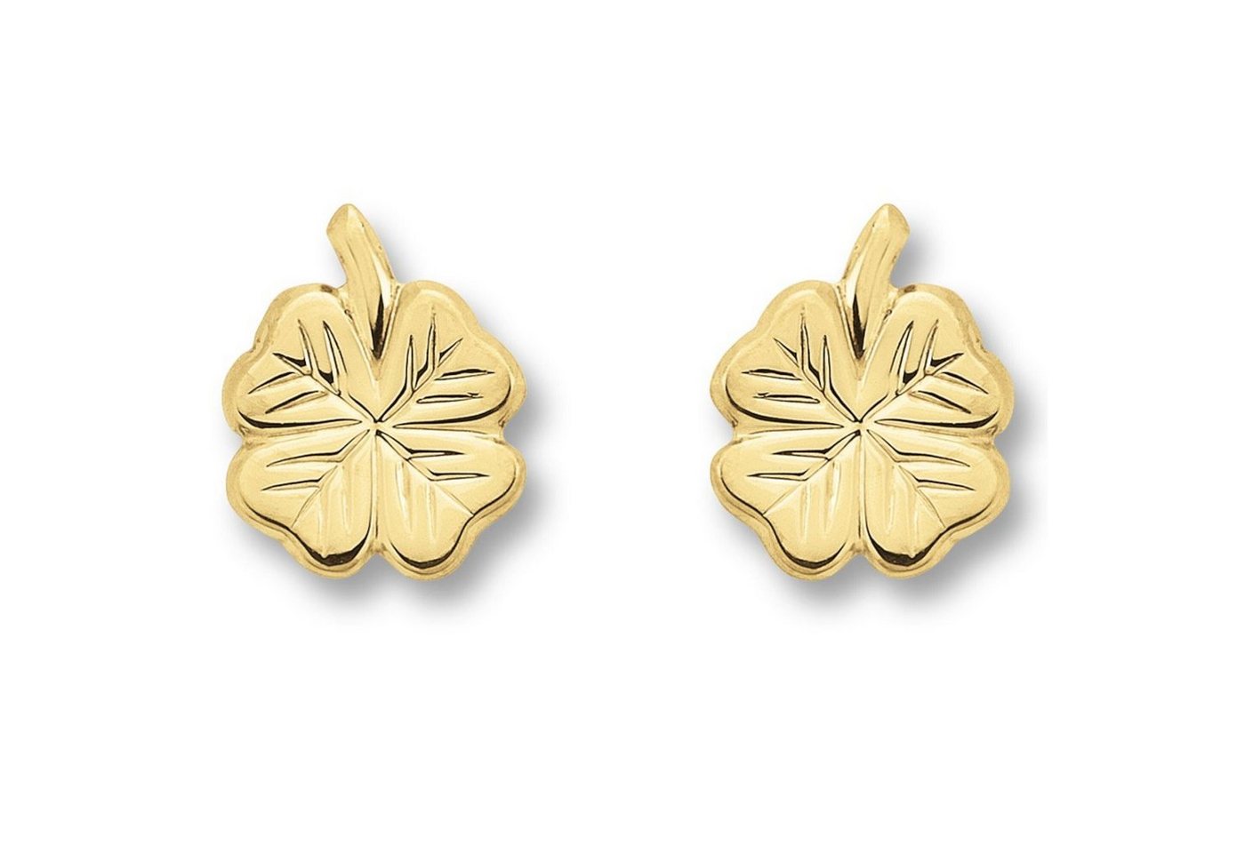 ONE ELEMENT Paar Ohrhänger Kleeblatt Ohrringe Ohrstecker aus 333 Gelbgold, Dezente Symbolik – stilvoller Begleiter für jeden Anlass von ONE ELEMENT