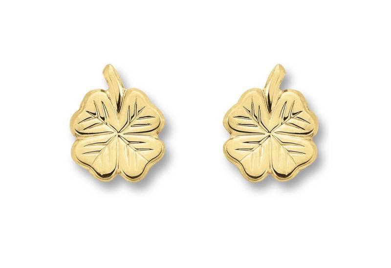 ONE ELEMENT Paar Ohrhänger Kleeblatt Ohrringe Ohrstecker aus 333 Gelbgold, Dezente Symbolik – stilvoller Begleiter für jeden Anlass von ONE ELEMENT