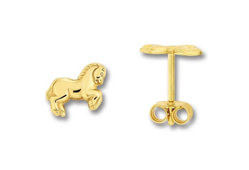 ONE ELEMENT Paar Ohrhänger Pferd Ohrringe Ohrstecker aus 333 Gelbgold, Ihr persönliches Symbol – liebevoll gearbeitet für jeden Tag von ONE ELEMENT