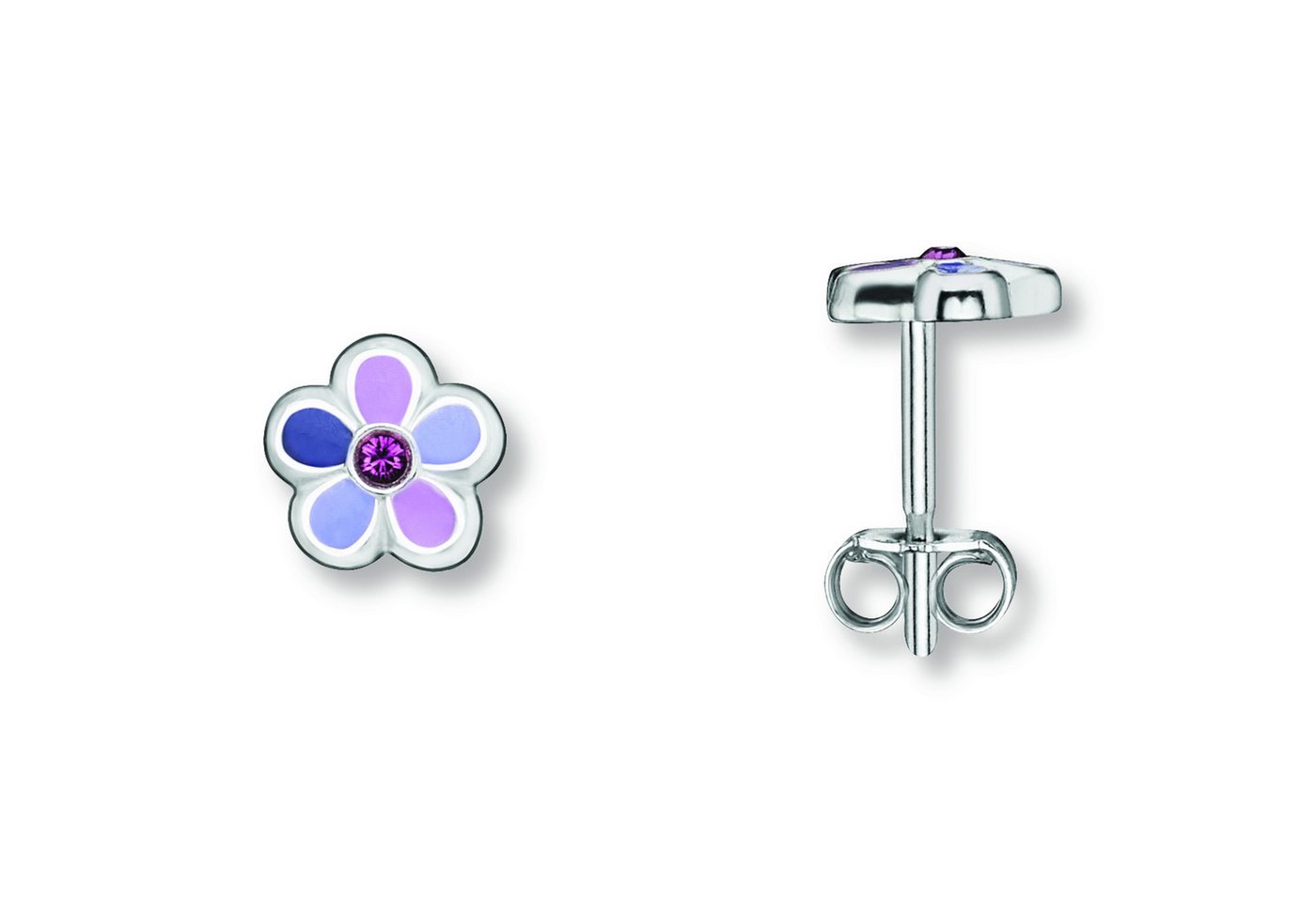 ONE ELEMENT Paar Ohrhänger Zirkonia Blume Ohrringe Ohrstecker aus 925 Silber, Damen Silber Schmuck Blume von ONE ELEMENT