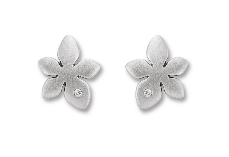 ONE ELEMENT Paar Ohrhänger Zirkonia Blume Ohrringe Ohrstecker aus 925 Silber, Ihr persönliches Symbol – liebevoll gearbeitet für jeden Tag von ONE ELEMENT