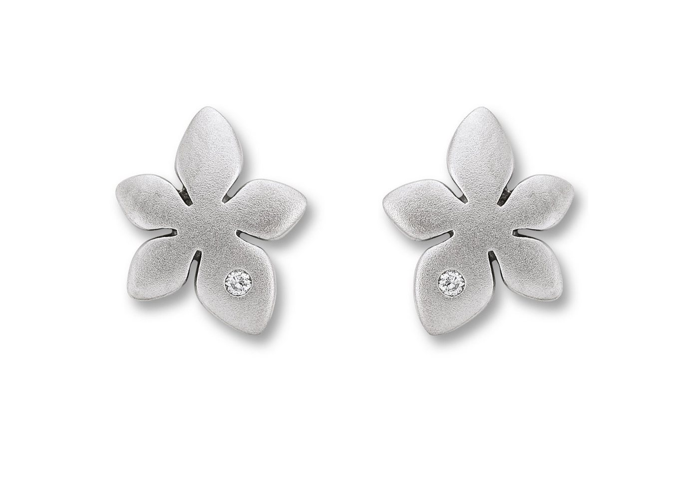 ONE ELEMENT Paar Ohrhänger Zirkonia Blume Ohrringe Ohrstecker aus 925 Silber, Ihr persönliches Symbol – liebevoll gearbeitet für jeden Tag von ONE ELEMENT