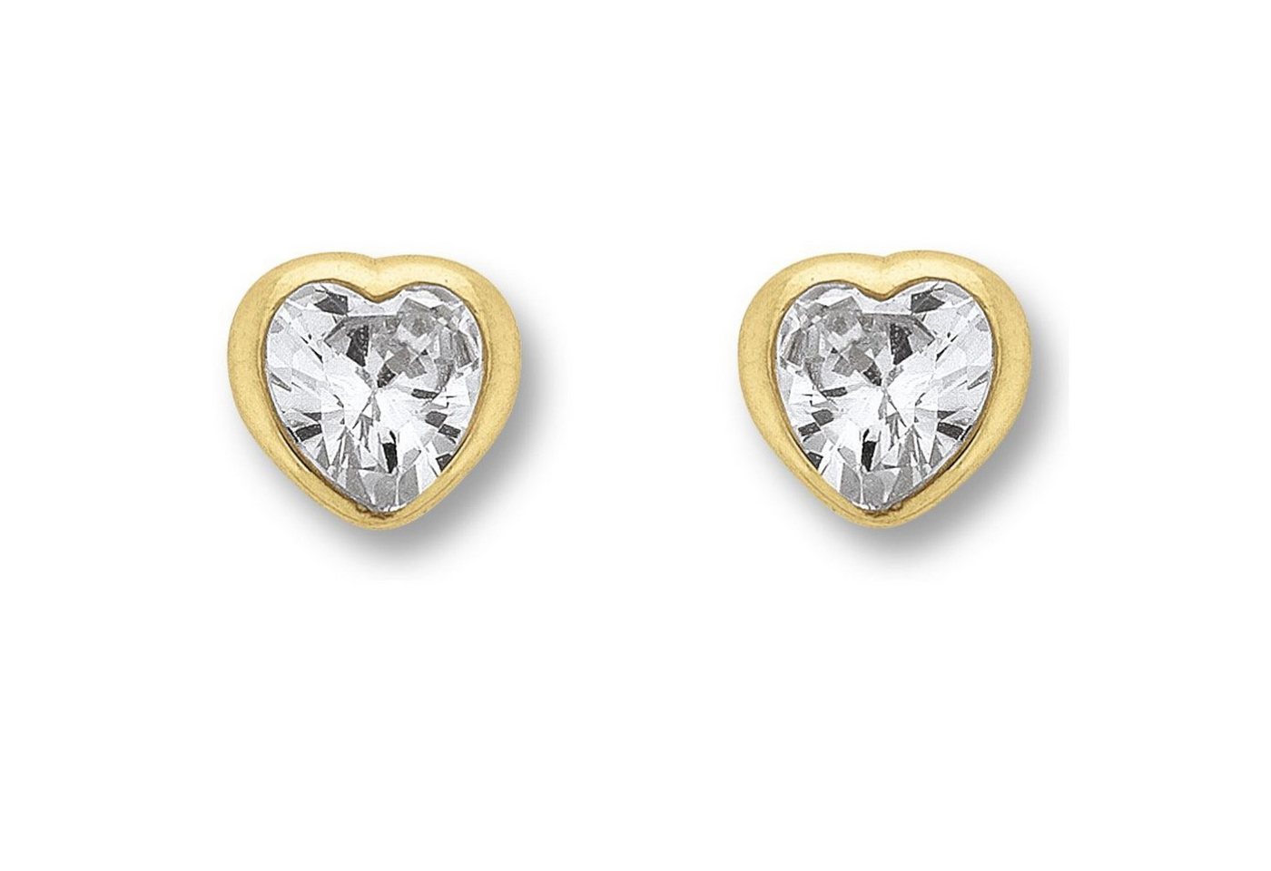 ONE ELEMENT Paar Ohrhänger Zirkonia Herz Ohrringe Ohrstecker aus 333 Gelbgold, Damen Gold Schmuck Herz von ONE ELEMENT