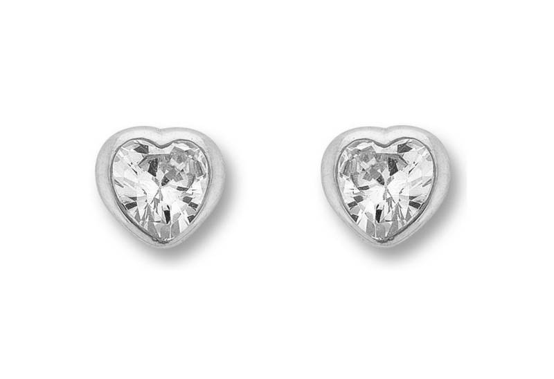 ONE ELEMENT Paar Ohrhänger Zirkonia Herz Ohrringe Ohrstecker aus 925 Silber, Damen Silber Schmuck Herz von ONE ELEMENT